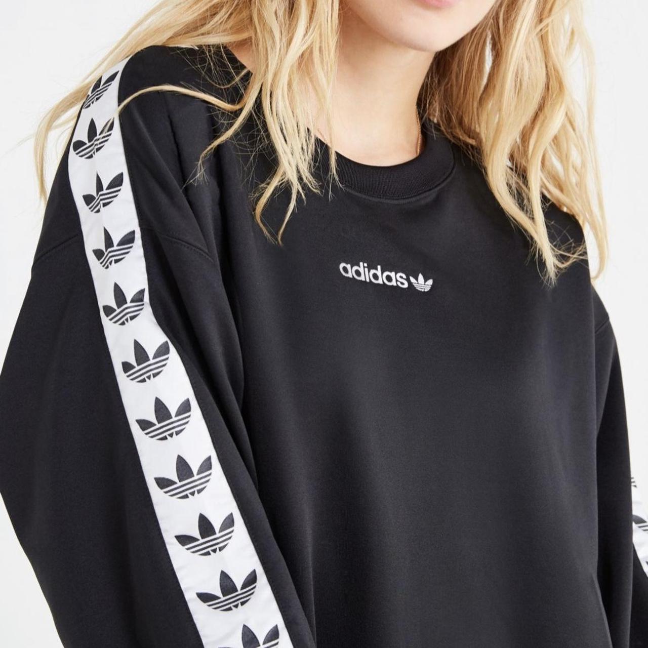 Adidas Originals Taped Crewneck Sweatshirt Size:... - Depop