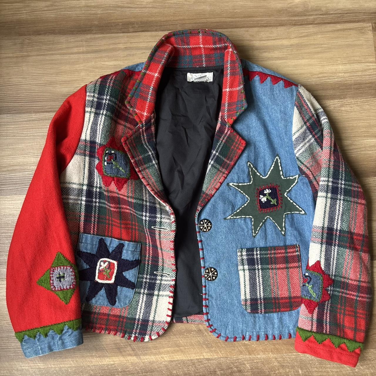 Women's Jacket - Multi/Red - M – Unique patchwork… - image 5