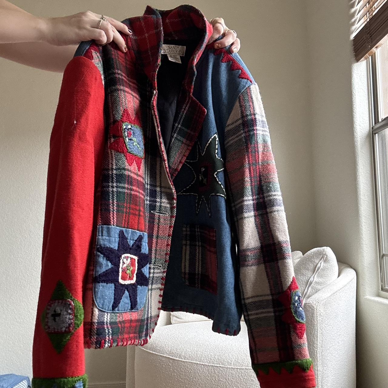 Women's Jacket - Multi/Red - M – Unique patchwork… - image 4