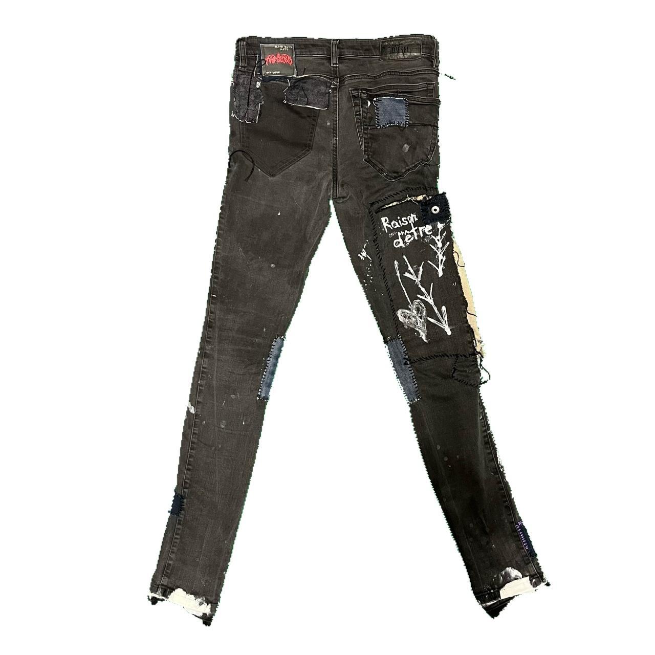 Diesel Men's Grey and White Jeans Depop