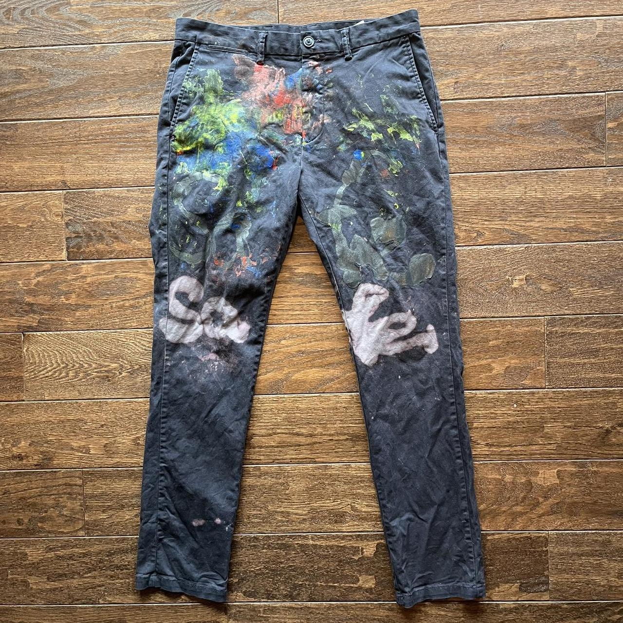 Old Navy Men's Navy and Black Trousers Depop