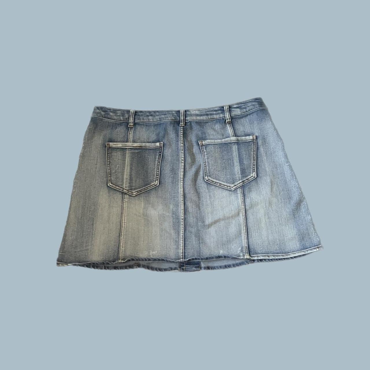 Faded glory denim mini skirt -Size 18 (but can fit a... - Depop