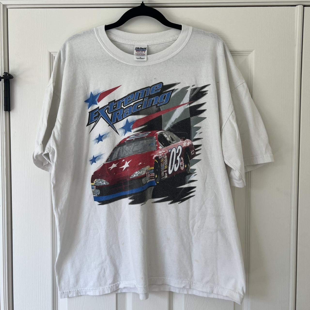 Vintage nascar Racing style Shirt big front graphic... - Depop