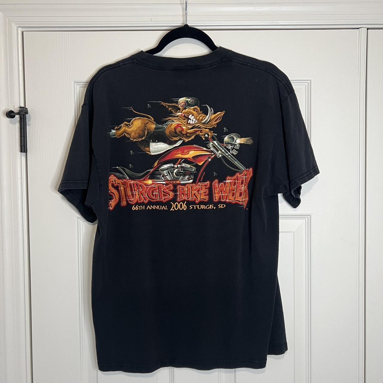 Bike week 2006 Biker shirt double sided big graphic... - Depop