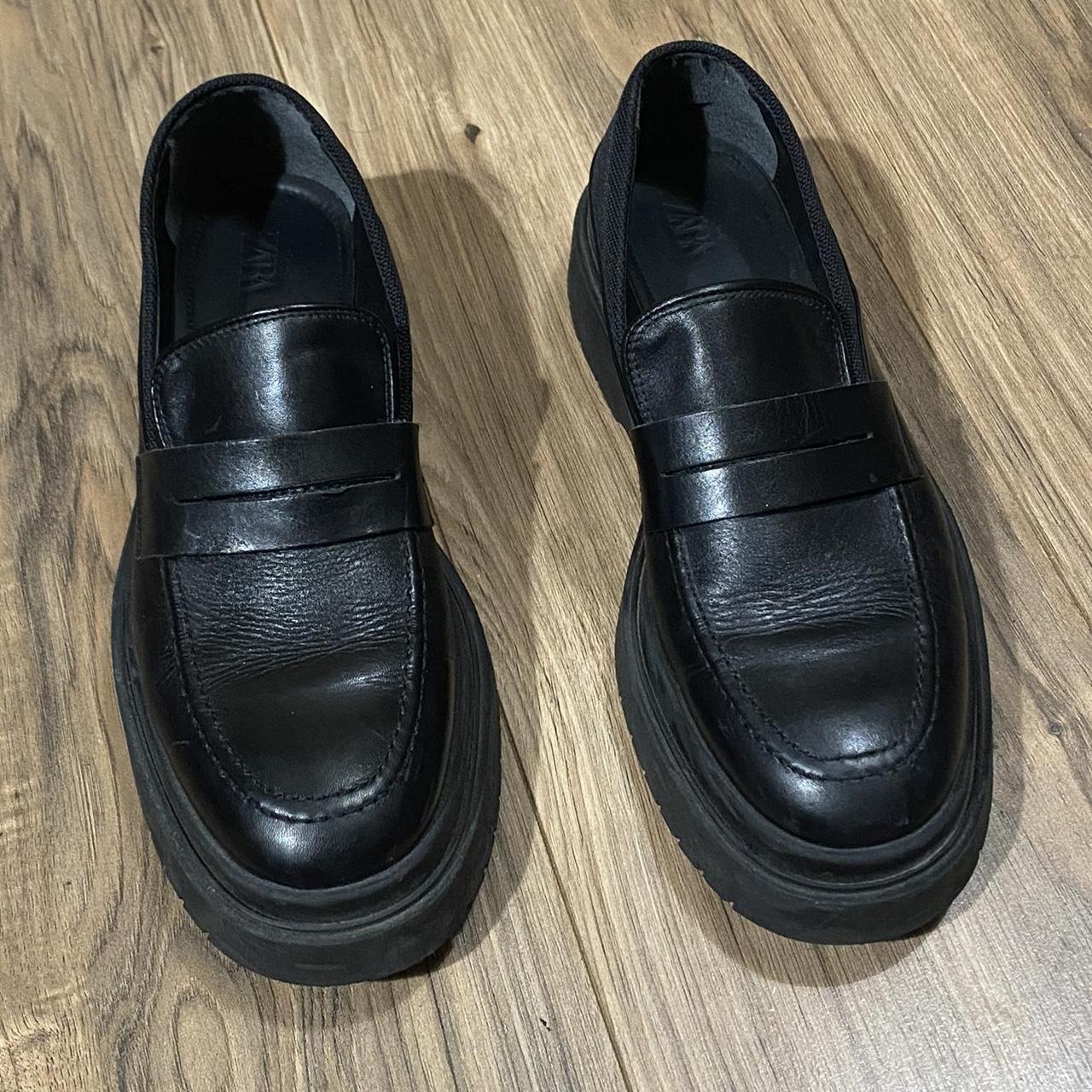 Thrifted black slip on loafers Size 9mens Fairly... - Depop
