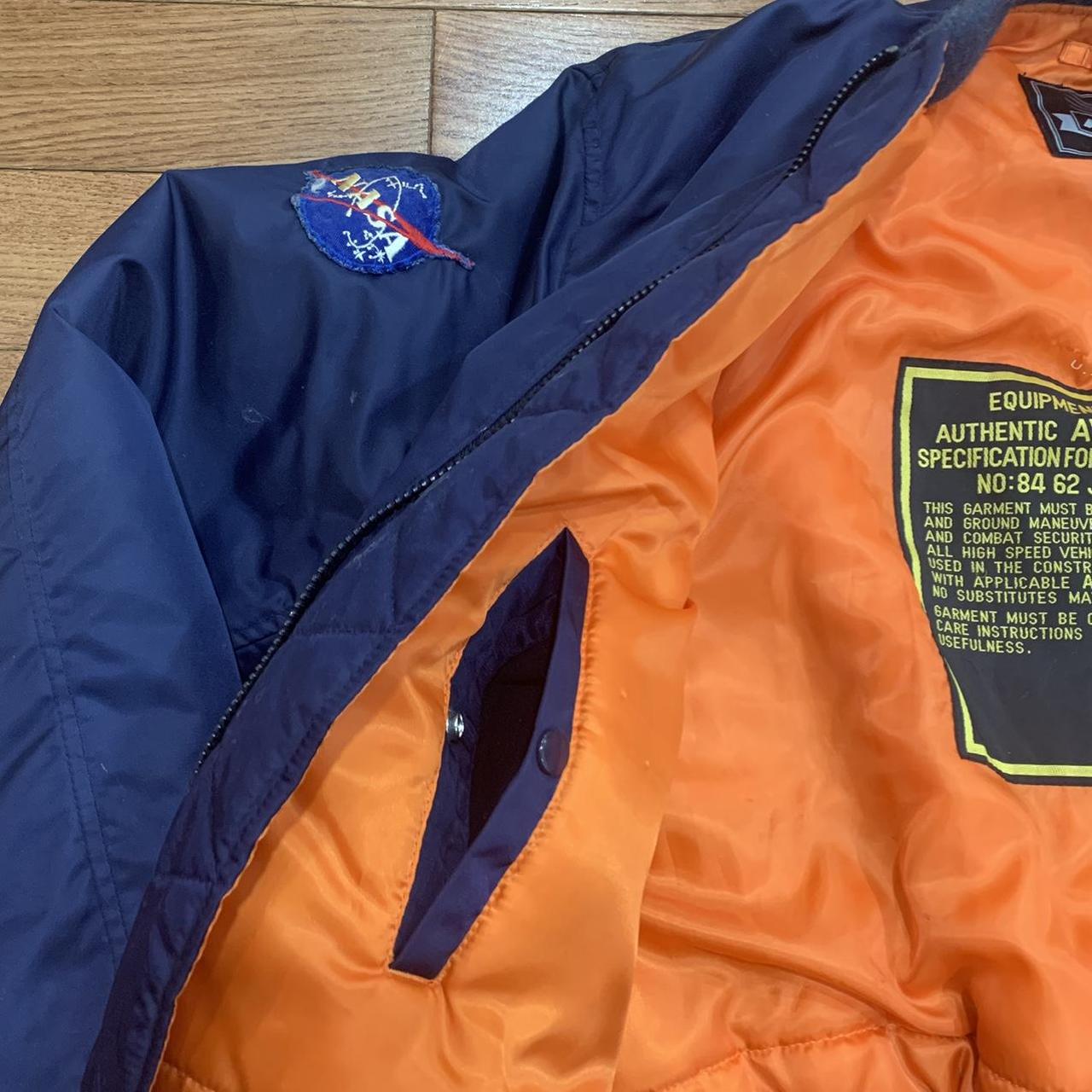 nasa-men-s-orange-and-blue-jacket-depop