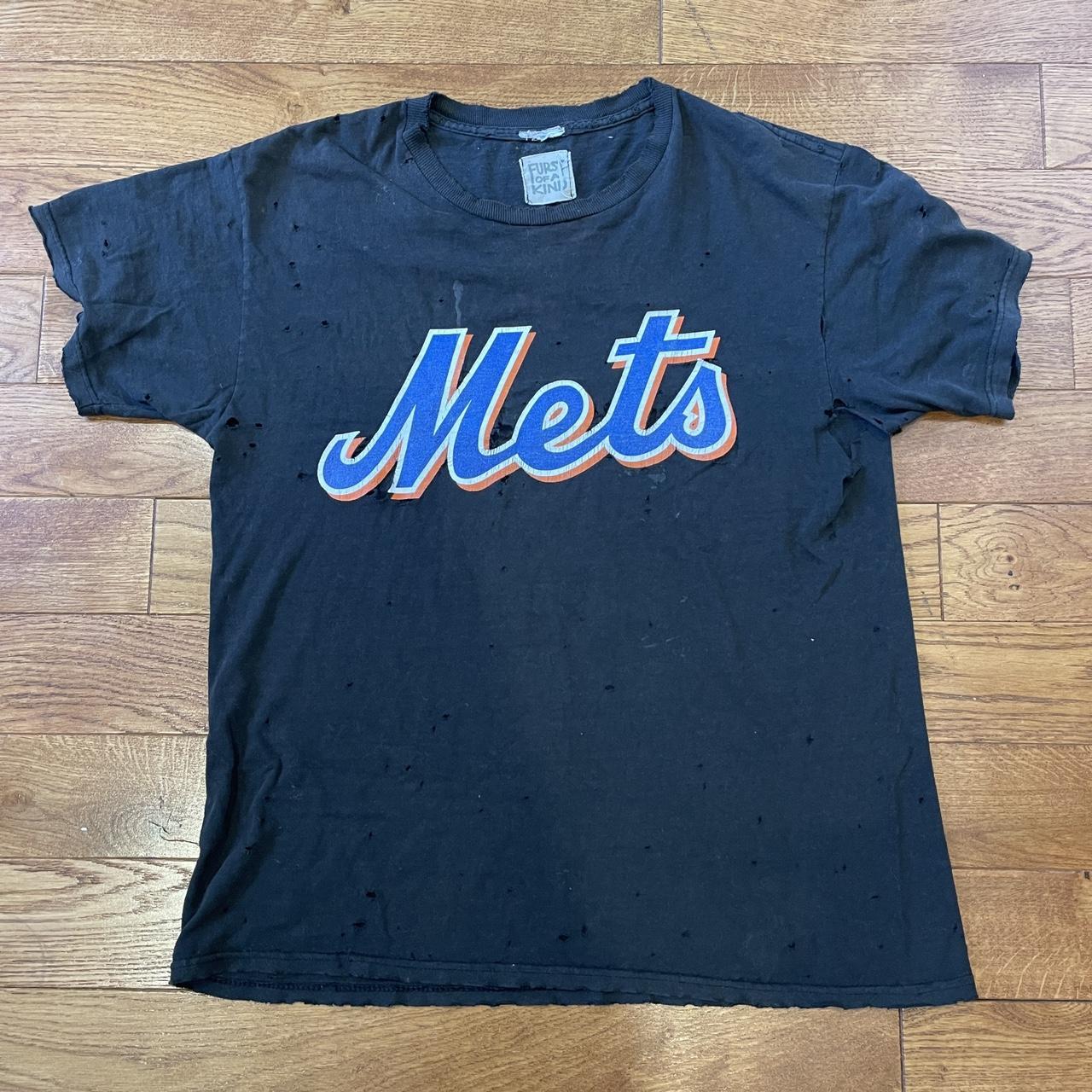 Vintage Majestic NY Mets Shirt Medium Orange Graphic Tee