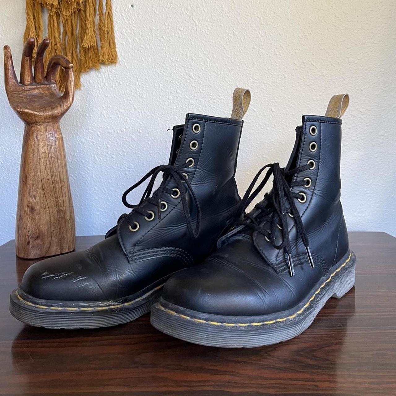 Vegan Leather Dr Marten’s lace up boots 14045 lace... - Depop
