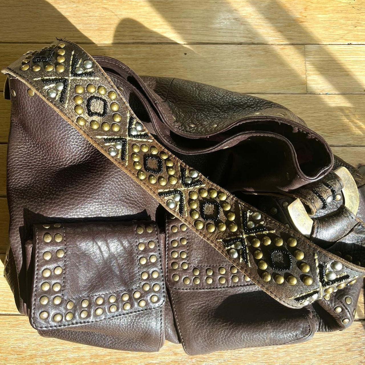 Vintage Betsey Johnson Brown Studded Shoulder... - Depop