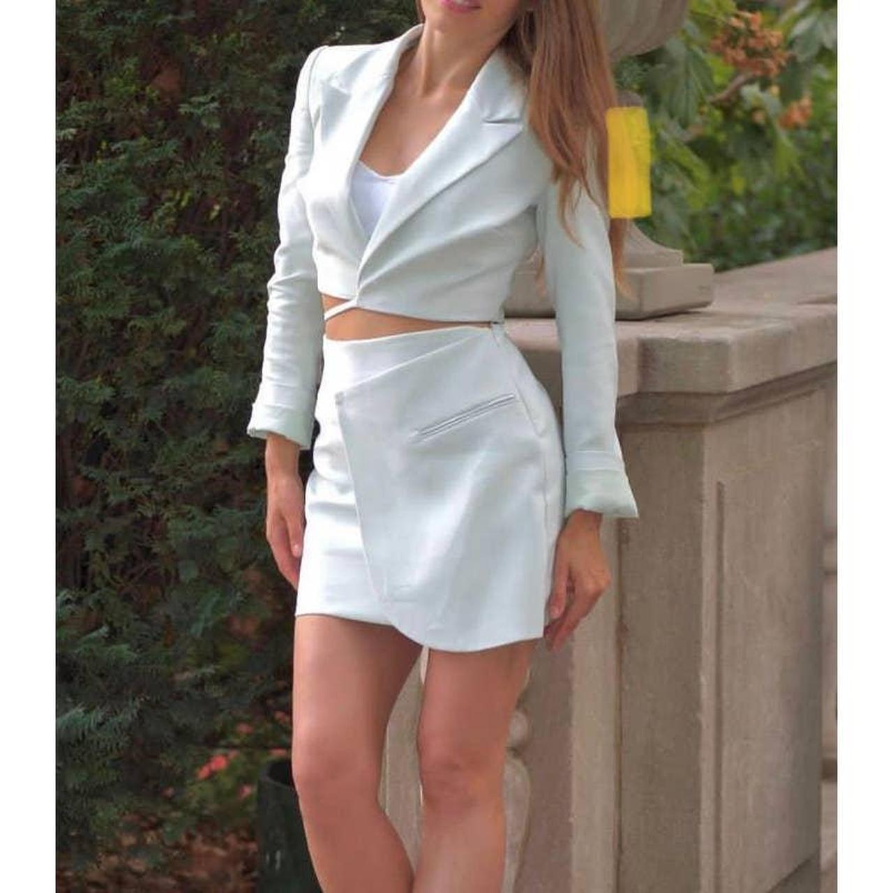 ZARA mint green blazer dress skirt top suit sz xs... Depop