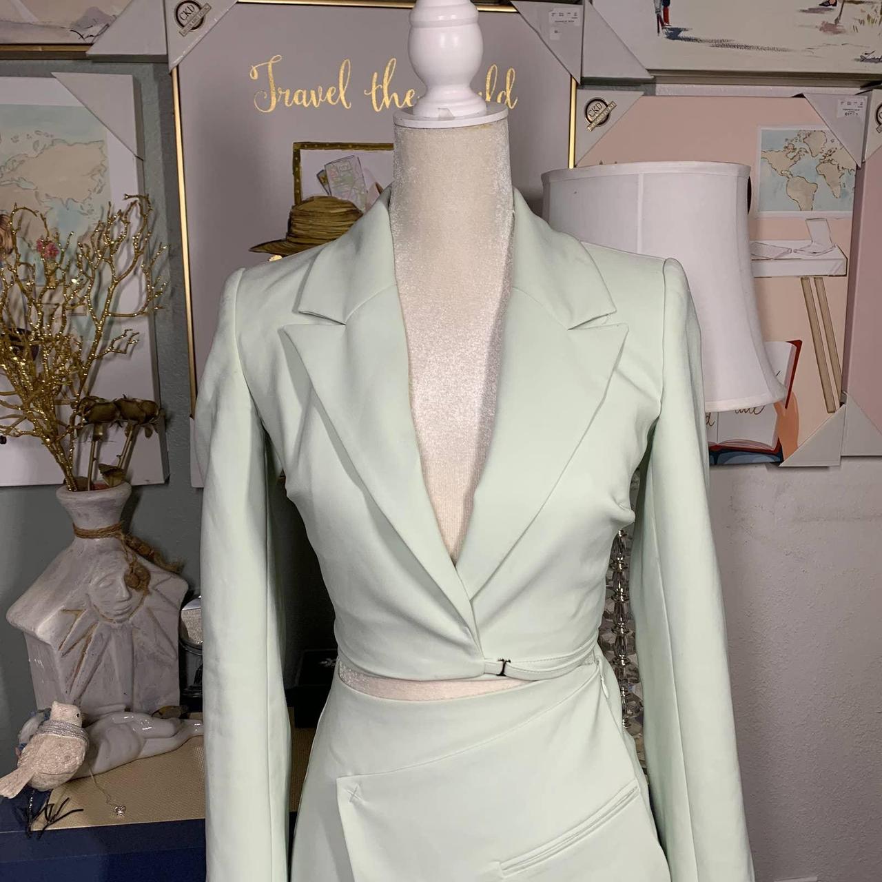 ZARA mint green blazer dress skirt top suit sz xs... Depop