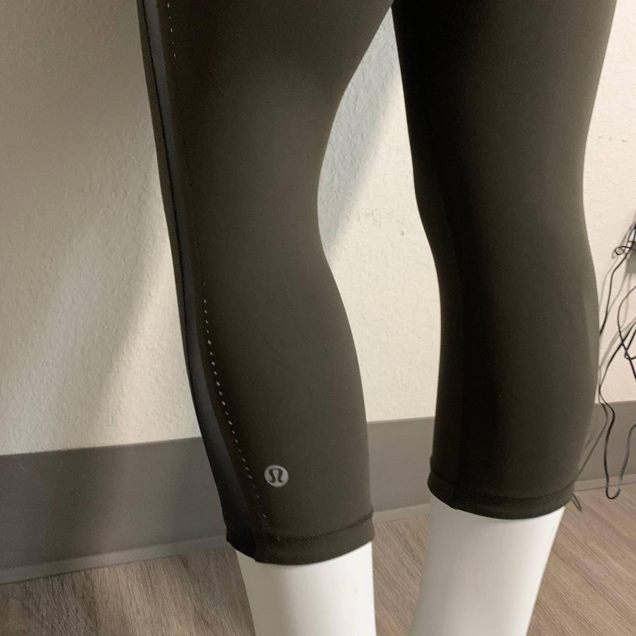 LULULEMON olive green cropped leggings Sz 4 or - Depop