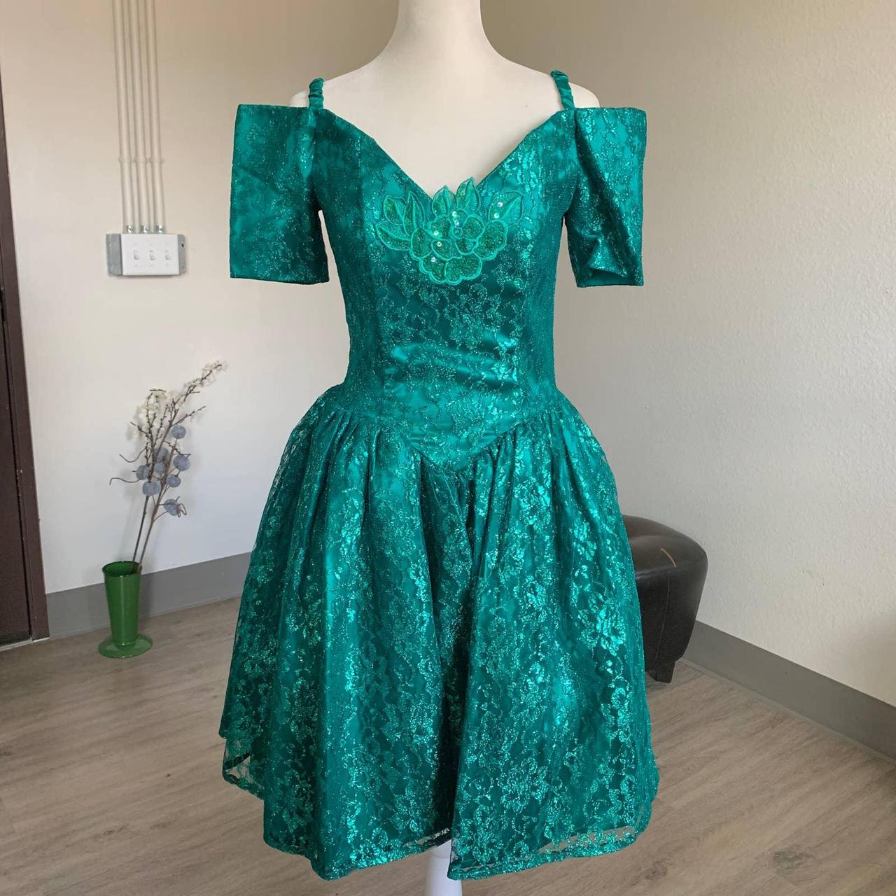 GUNNE SAX Green Lace Dress Sz Xs Excellent Condition Depop