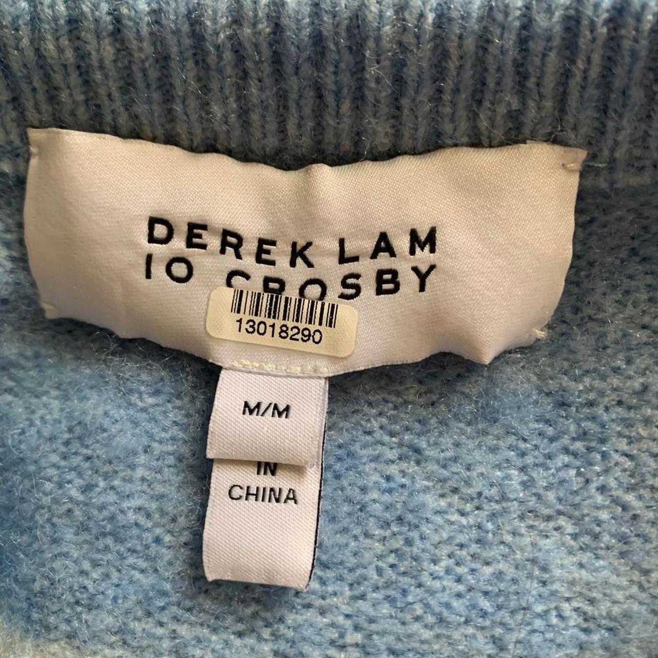 DEREK LAM 10 CROSBY sold blue striped puff sleeve wool blend sweater sz M womens