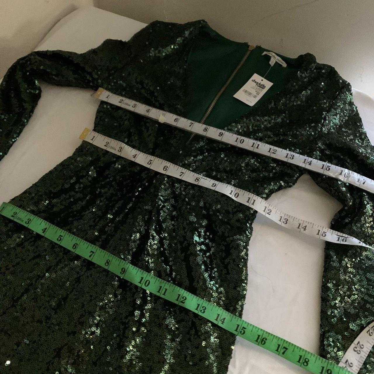 New CHARLOTTE RUSSE green sequin dress long sleeve