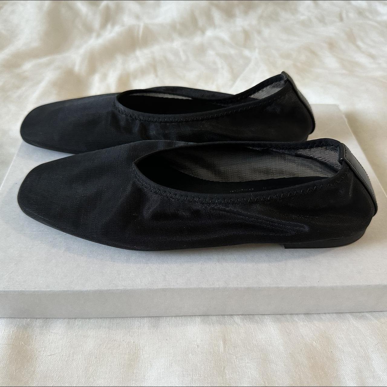 Arket black mesh ballerina flats. Size EU37, UK4.... - Depop