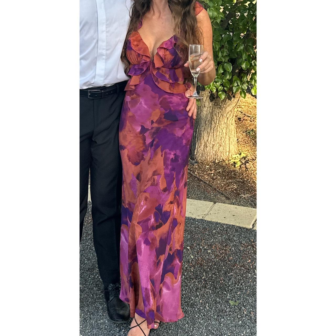 SECOND CHANCES RUFFLE TRIM MAXI DRESS FLOWERS Depop