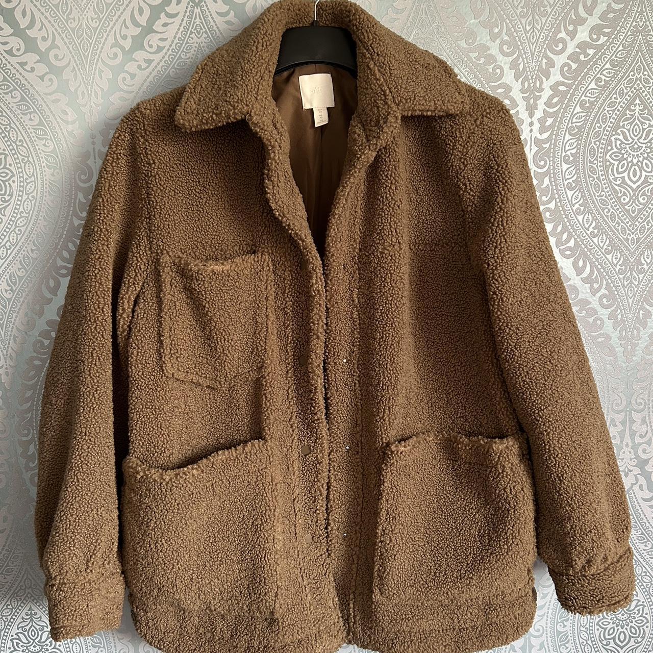 H&M brown oversized teddy bear coat. Like new, size... Depop