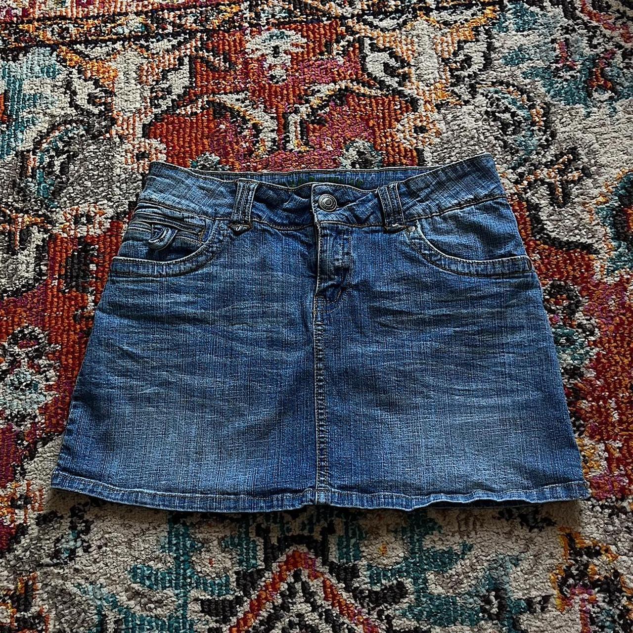 Vintage Early 2000 S Hydraulic Denim Mini Skirt In Depop