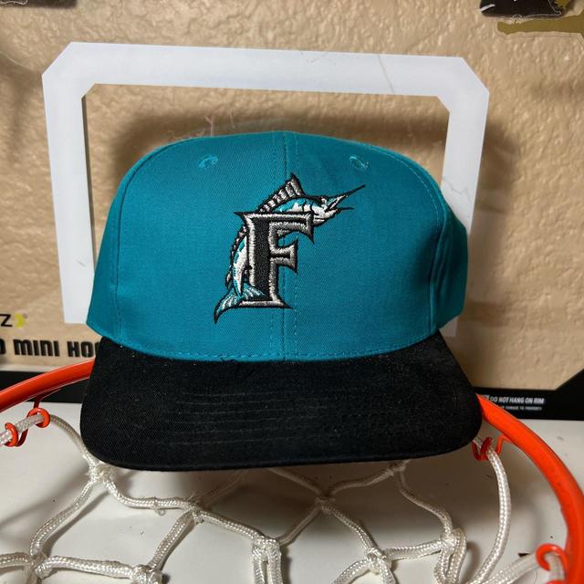 Florida marlins baseball hat double color way teal - Depop