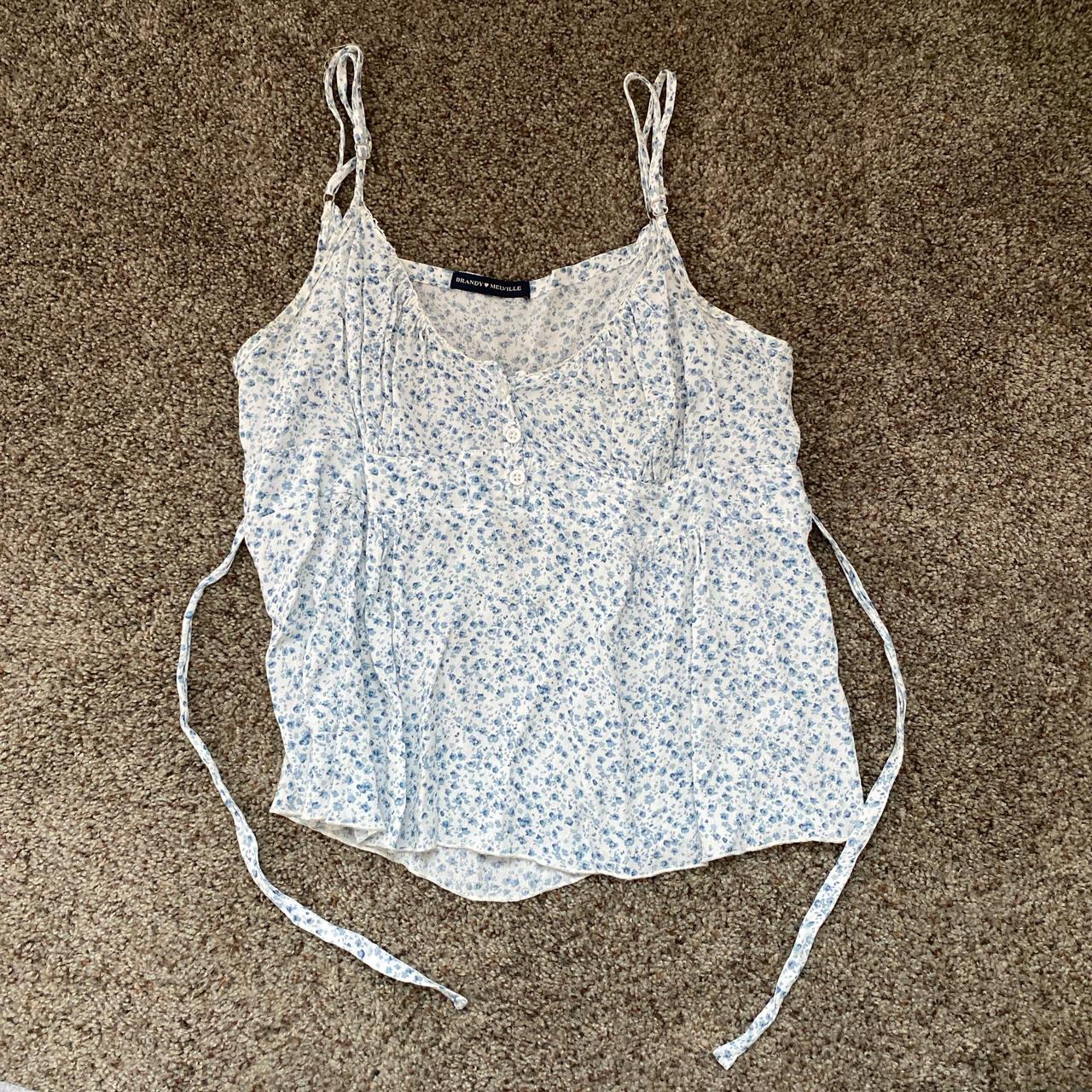 Brandy Melville Floral Tank Top ✄INFORMATION: Size: - Depop