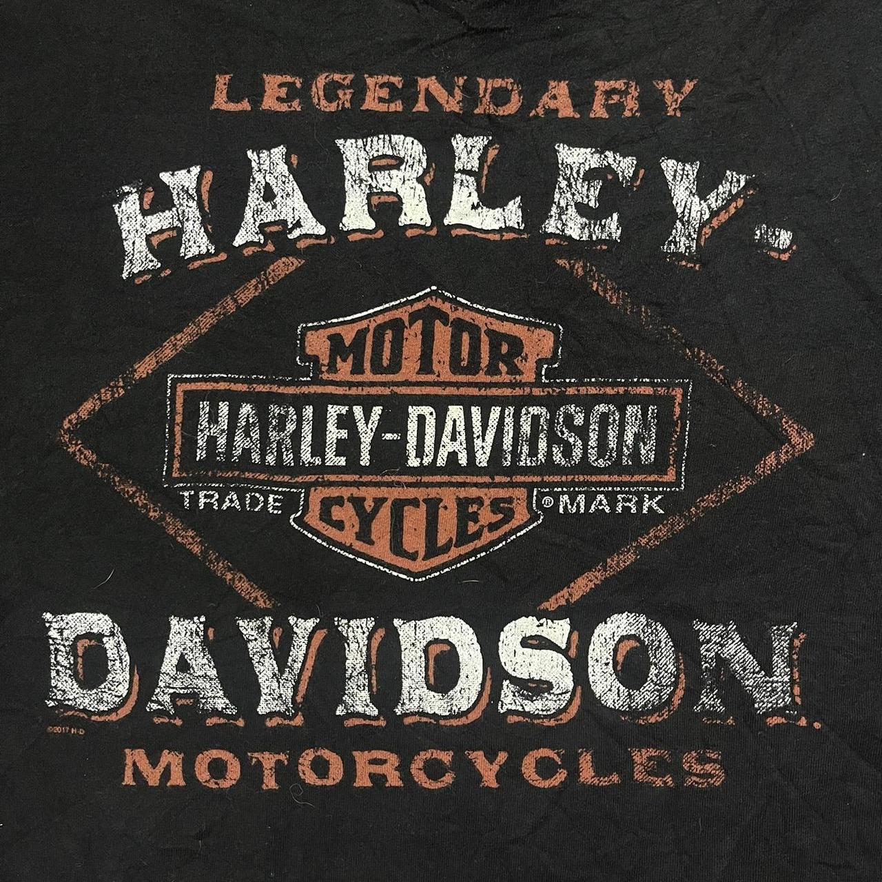 Harley Davidson Men's Black and Orange T-shirt | Depop