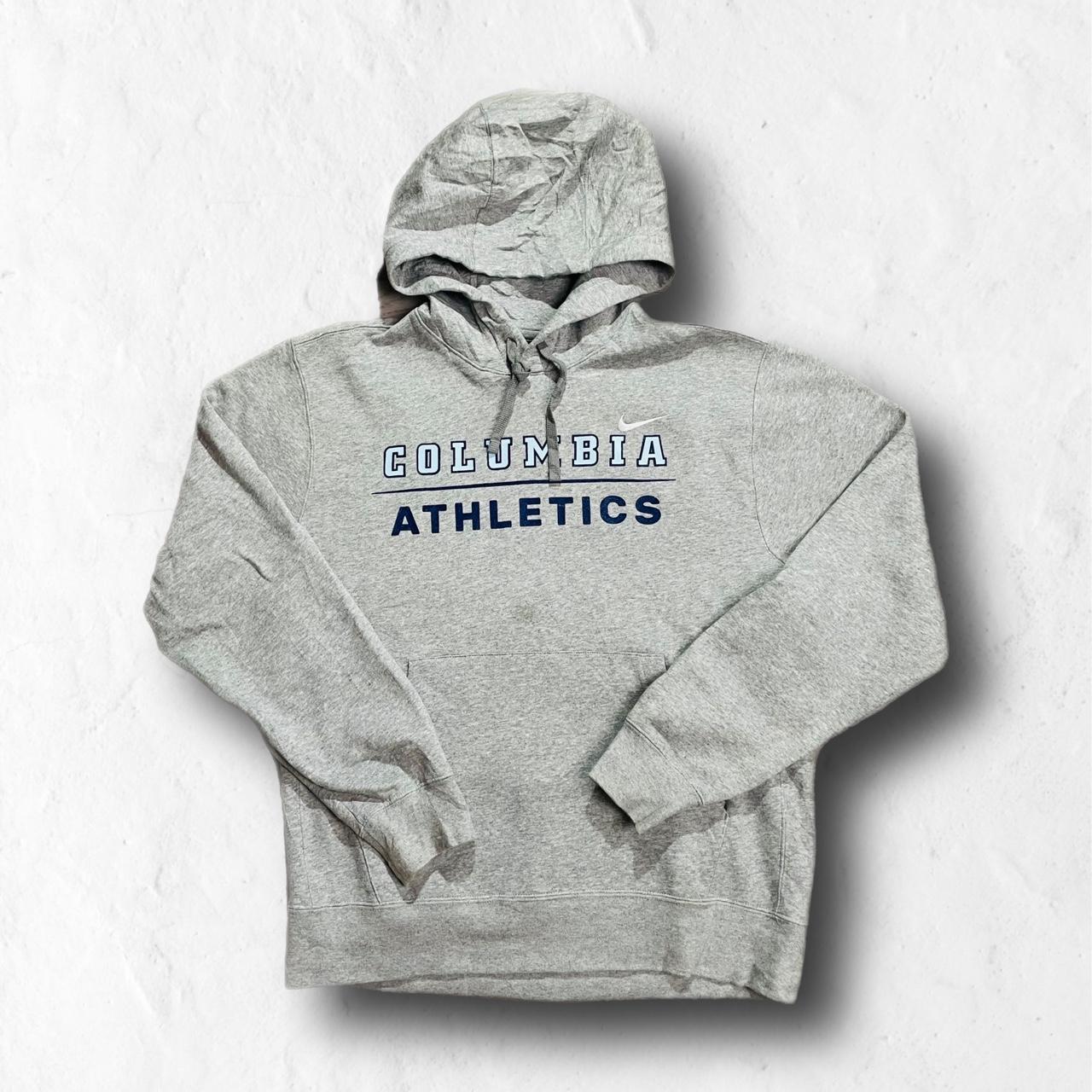 Nike Men's Grey and Blue Hoodie | Depop