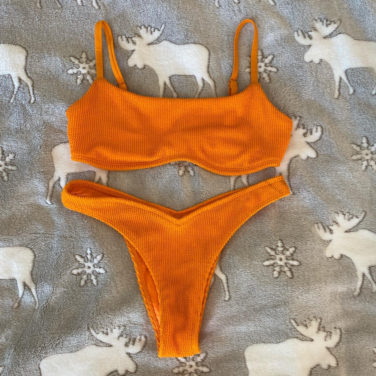 Hollister Co. Women's Orange Bikinisandtankinisets Depop