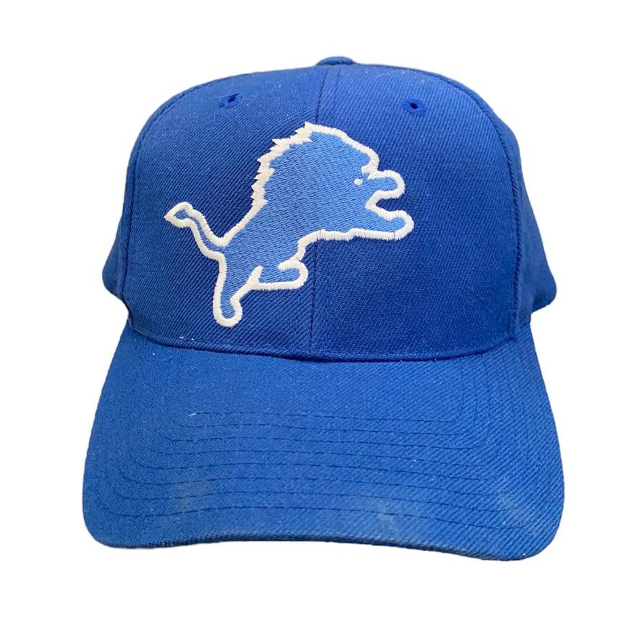 Vtg Detroit Lions Logo Hat Blue ANNCO Snapback Baseball Cap Deadstock 90s  NFL