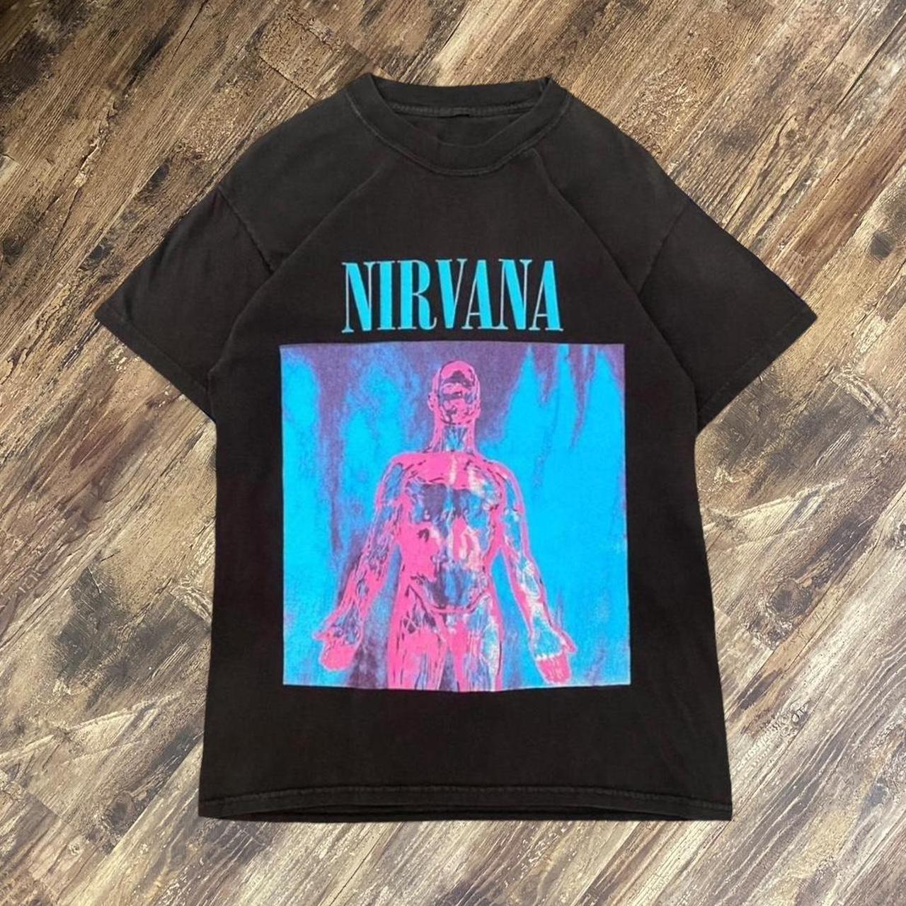 Y2K 2000s Nirvana Sliver Iconic Double Sided Shirt... - Depop