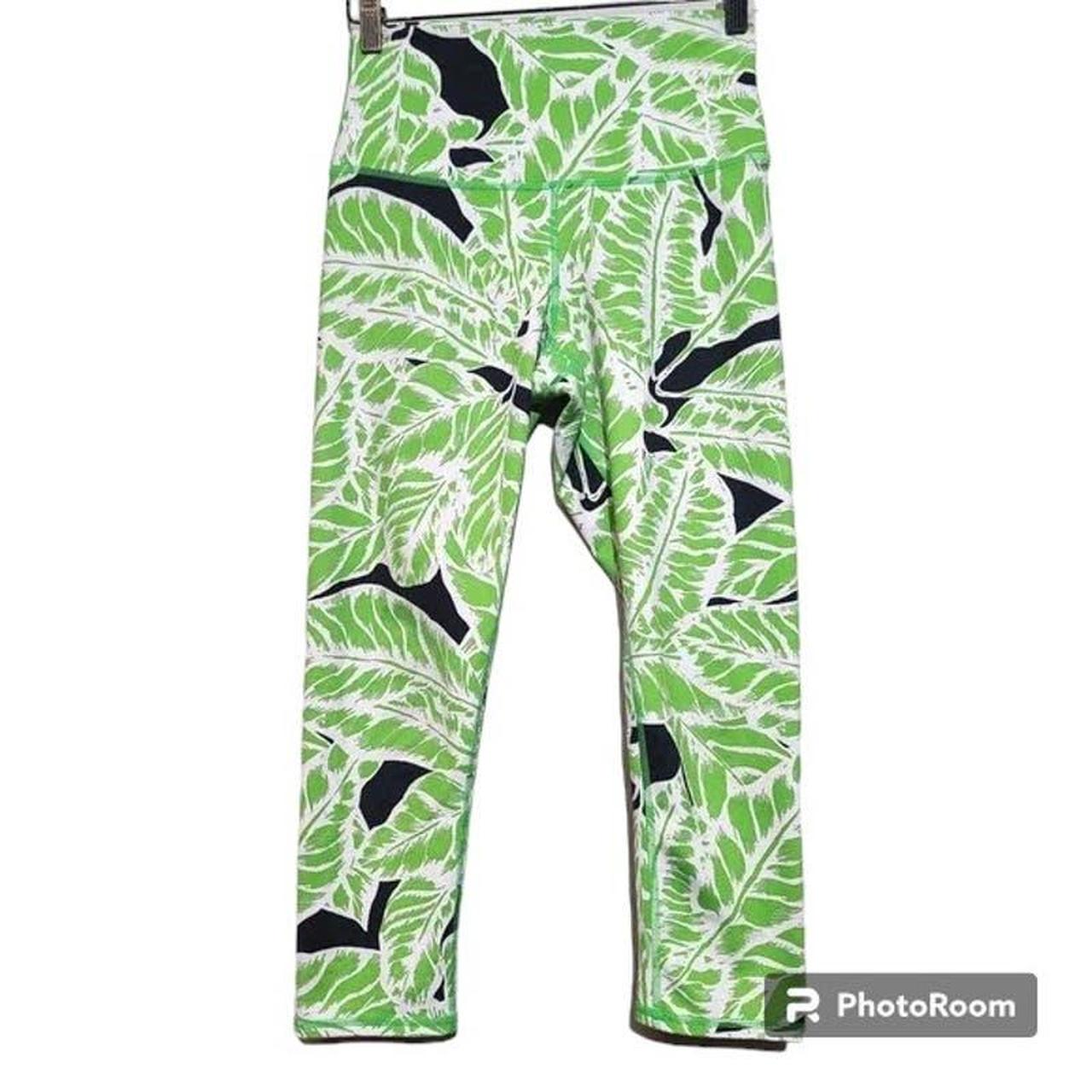 Alo Yoga Green Palm Print Airbrush Capri Leggings... Depop