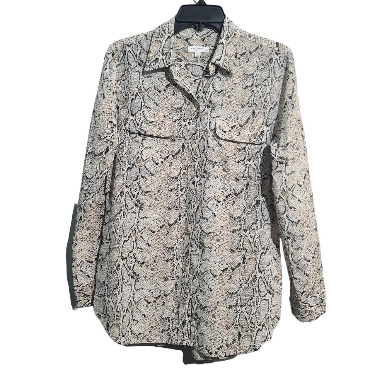 Tシャツ・カットソー Equipment Equipment Woman's Animalier Silk Shirt 0478941136629_NATURAL?wid=600&