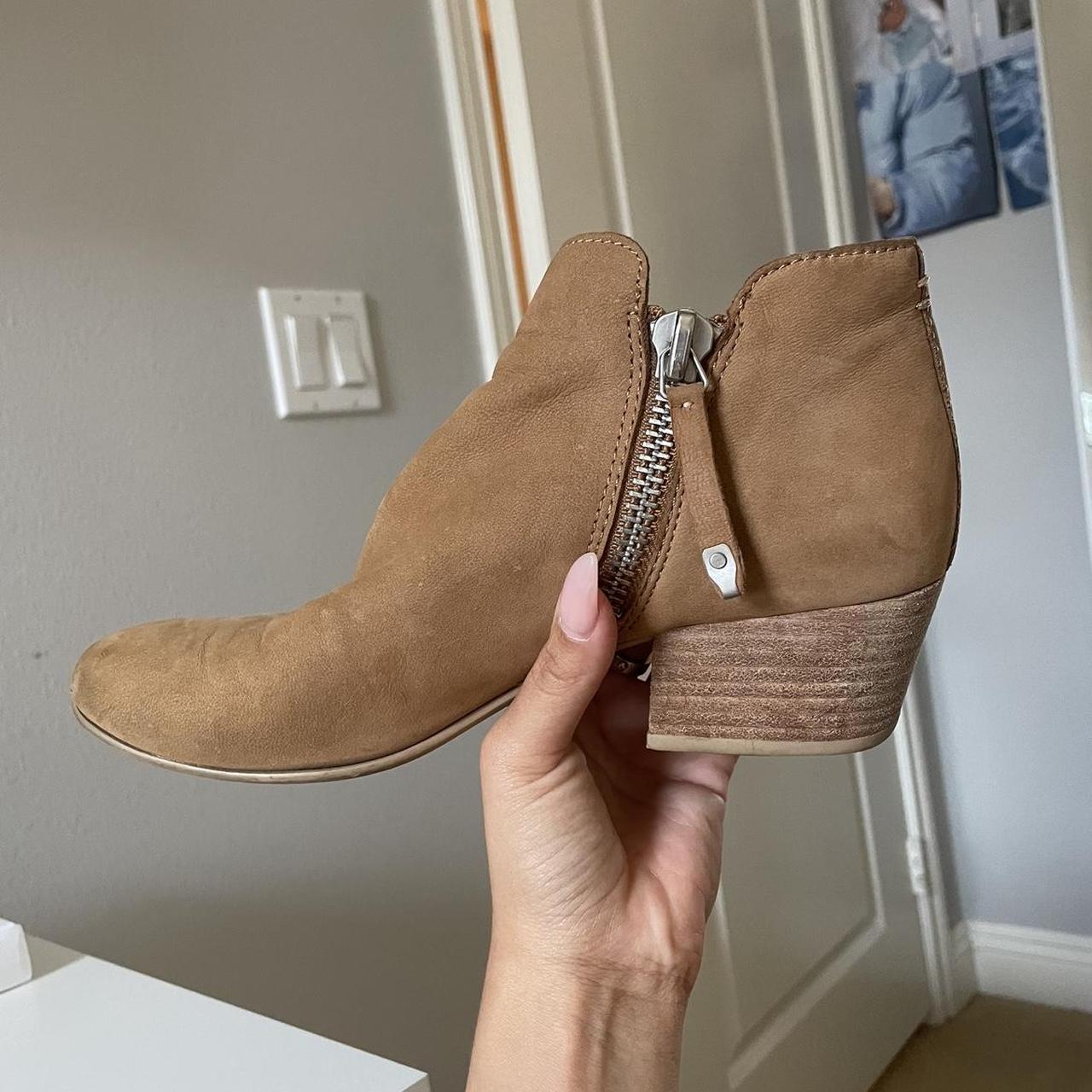 Dolce Vita Tan Suede Ankle Boots with side zipper Depop