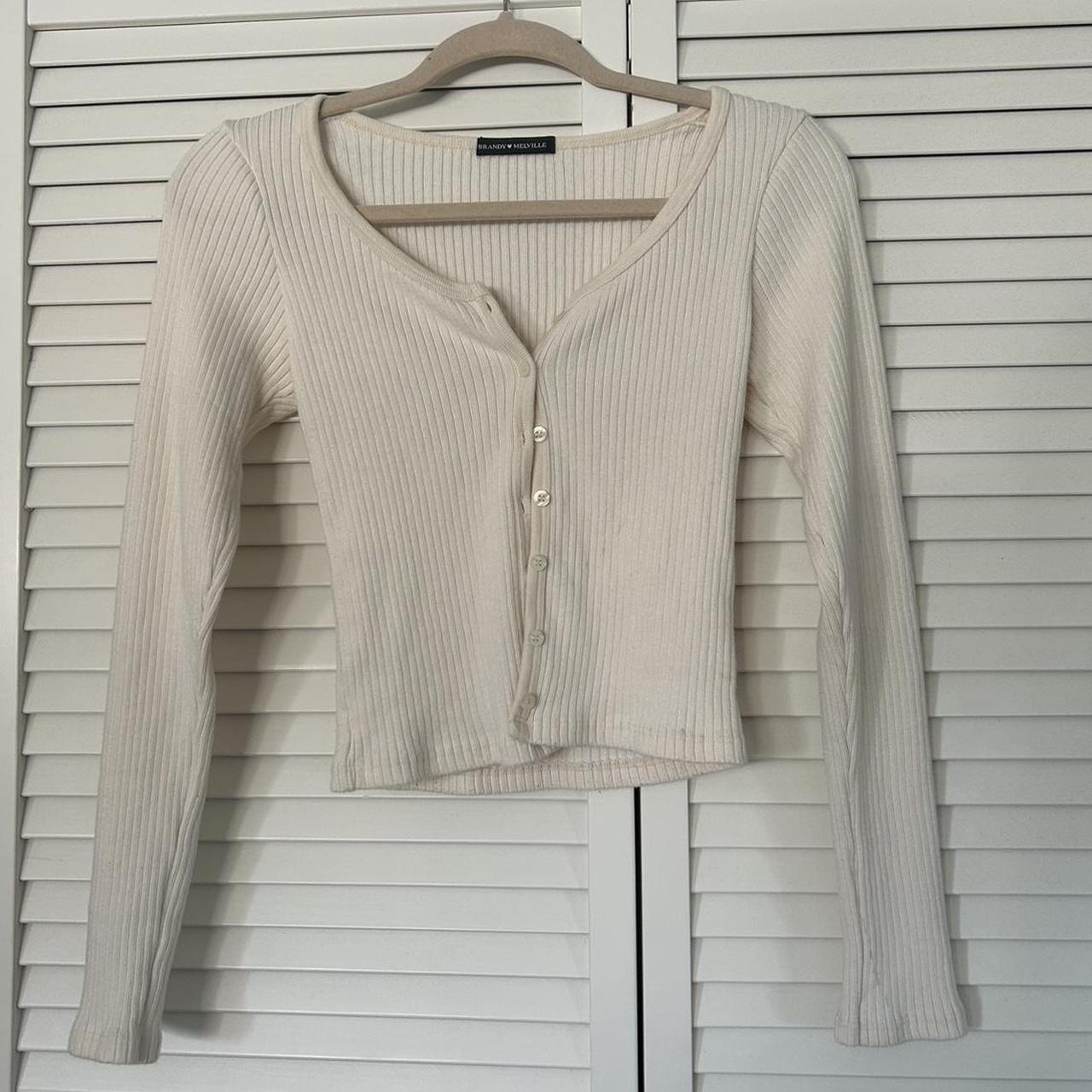 brandy melville cream zelly long sleeve super... Depop