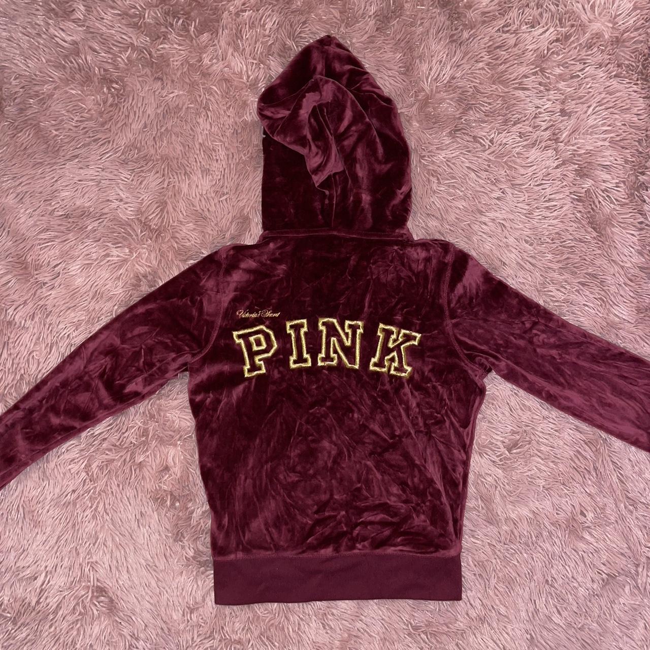 Maroon VSPink Zip fashion up Hoodie