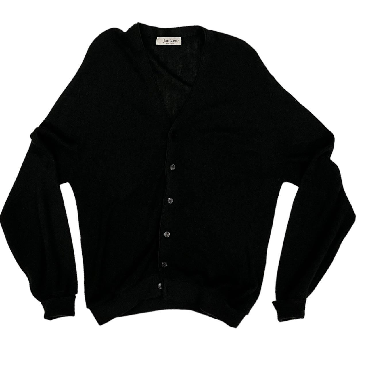 Jantzen black knit cardigan sweater. Size L.... Depop