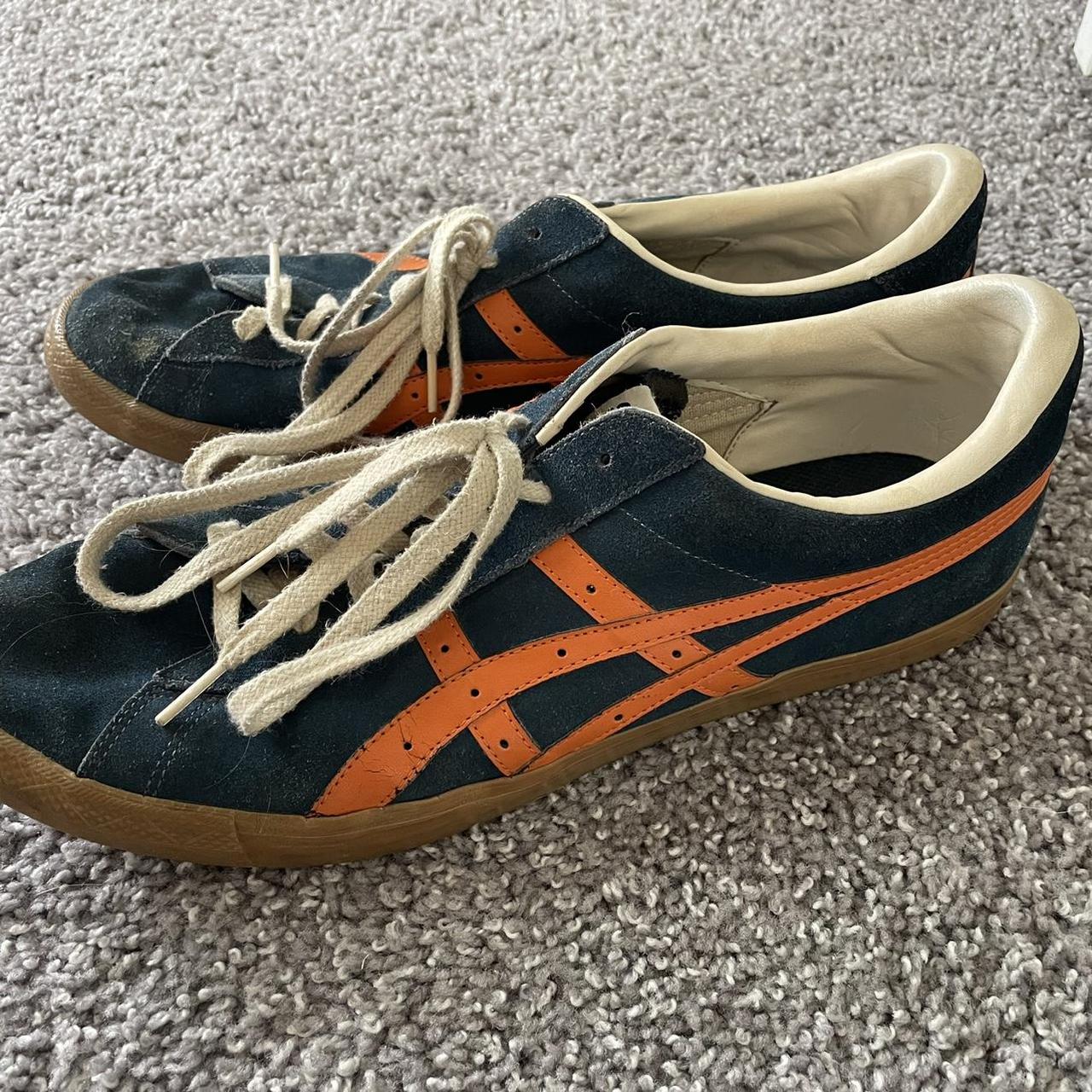 Onitsuka Tiger Men's Orange and Blue Trainers | Depop