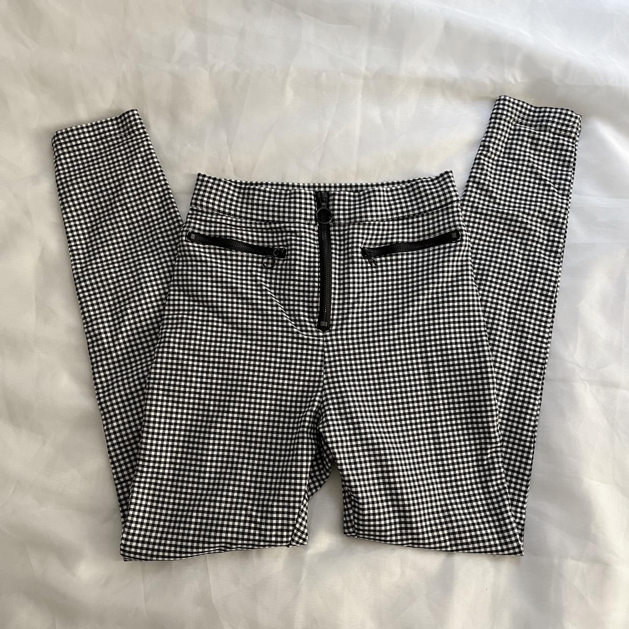 Checkered black and white pants Super stretchy… - Depop