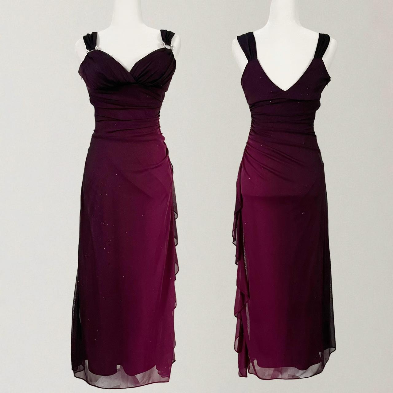 Betsy & Adam Women's Burgundy and Purple Dress (2)