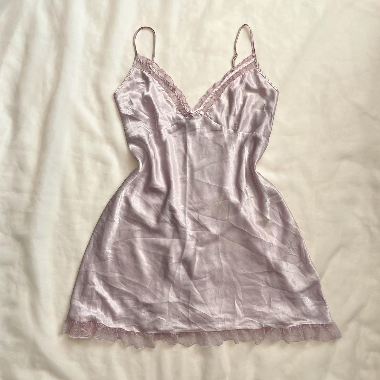 Coquette Y2K princess satin slip dress Shiny soft... - Depop