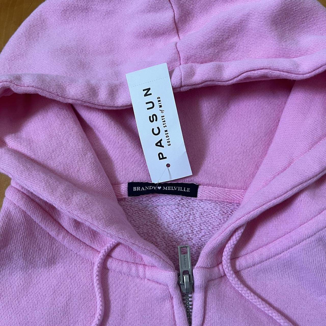 Brandy Melville Bubblegum Pink Crystal Hoodie Jacket... - Depop