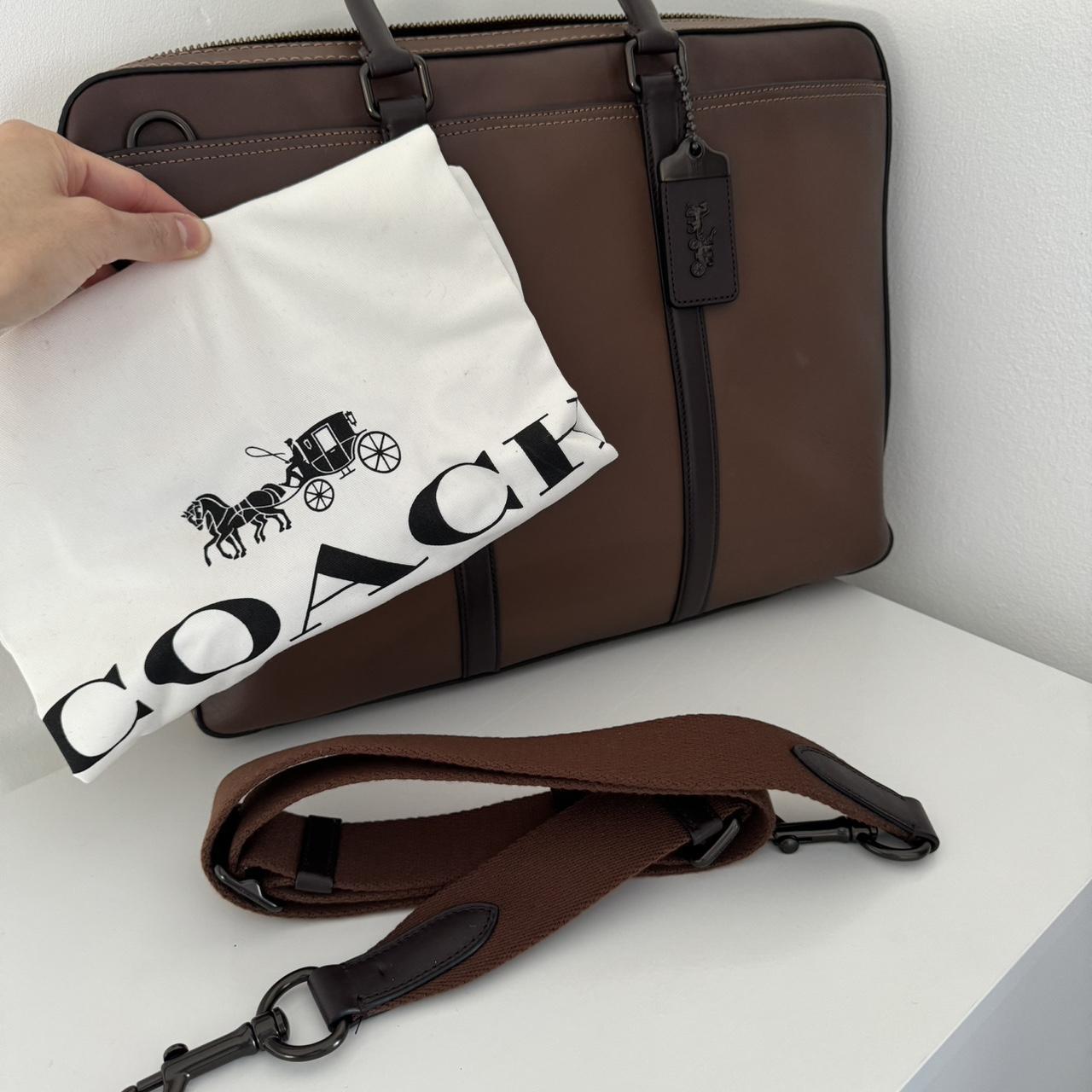 Coach Vintage Leather Metropolitan Brief Laptop | Depop Vintage