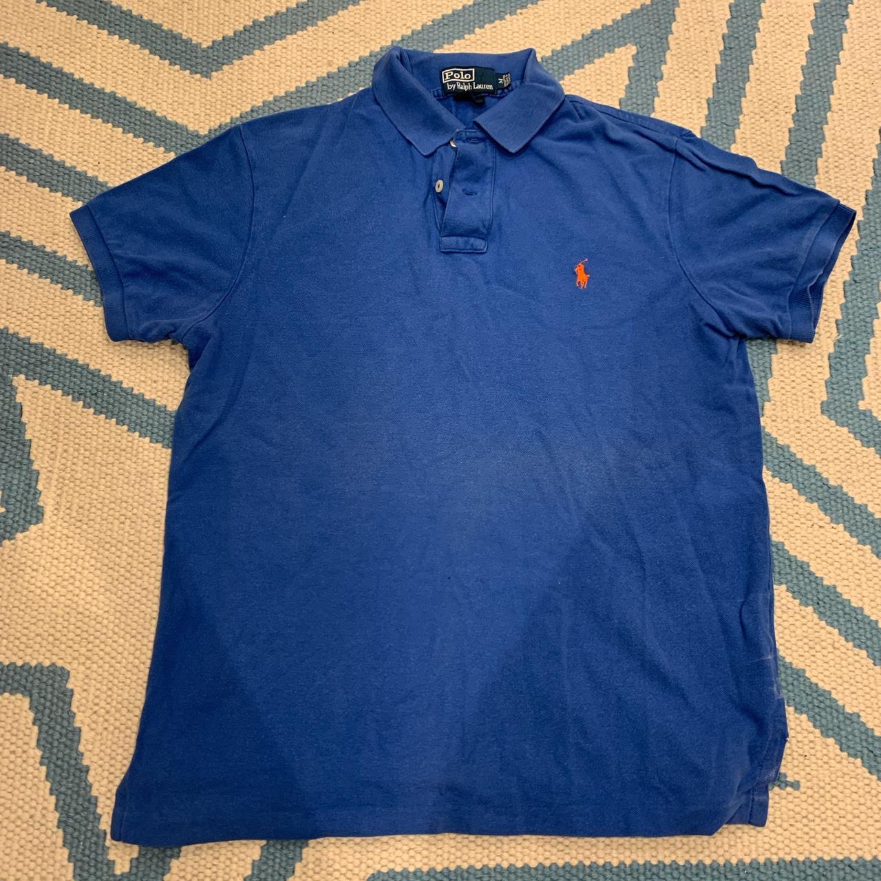 Polo Ralph Lauren Men's Blue and Orange Polo-shirts | Depop