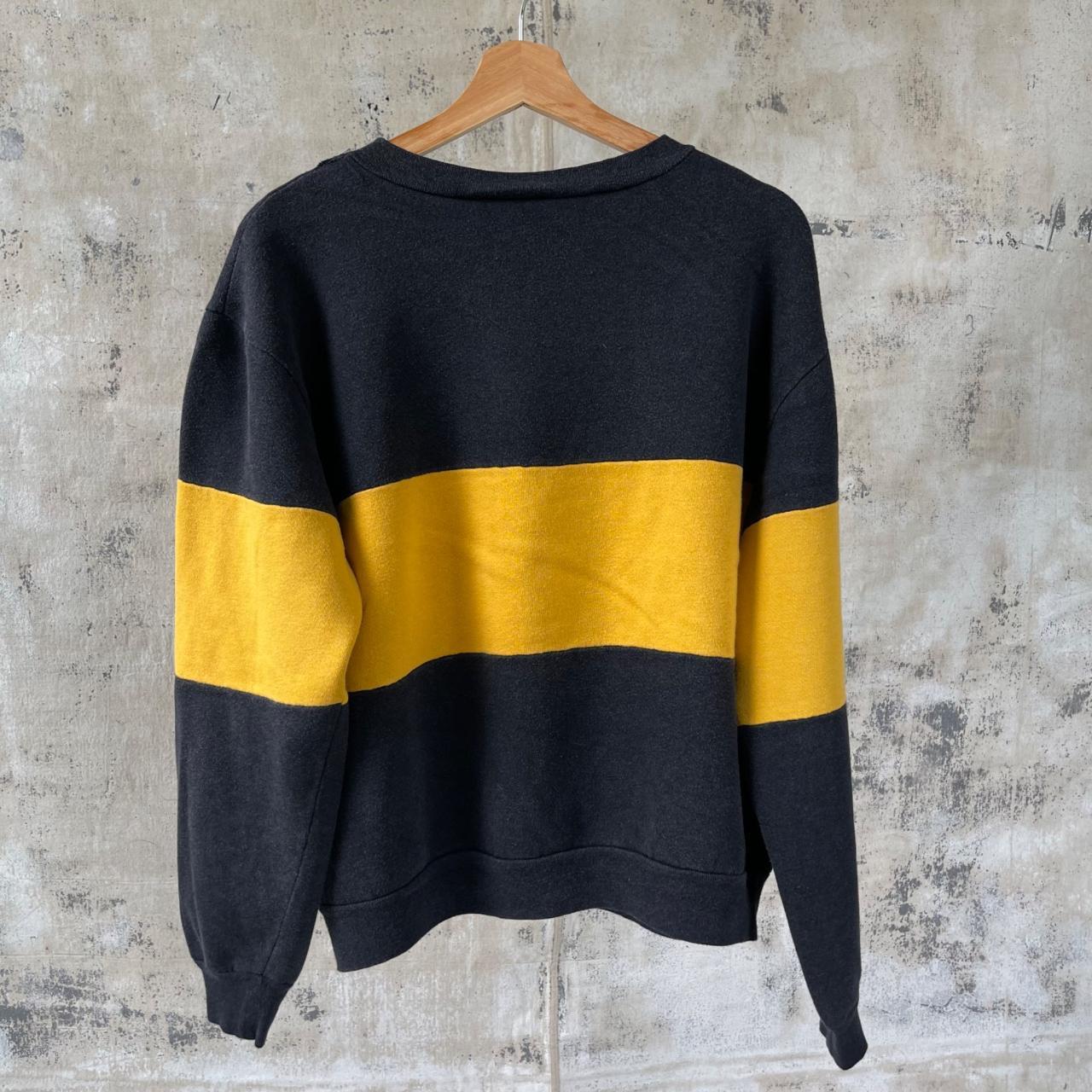 Nutmeg Men's Black and Yellow Sweatshirt | Depop