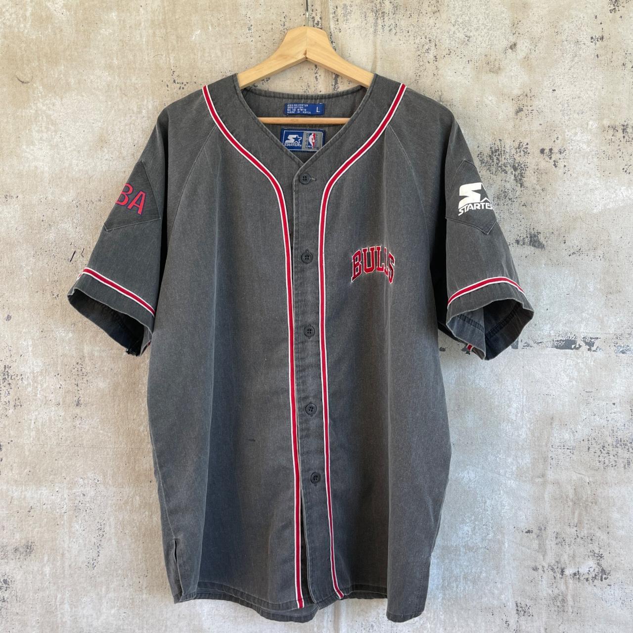 Vintage 90s Chicago Bulls Baseball Jersey Starter - Depop