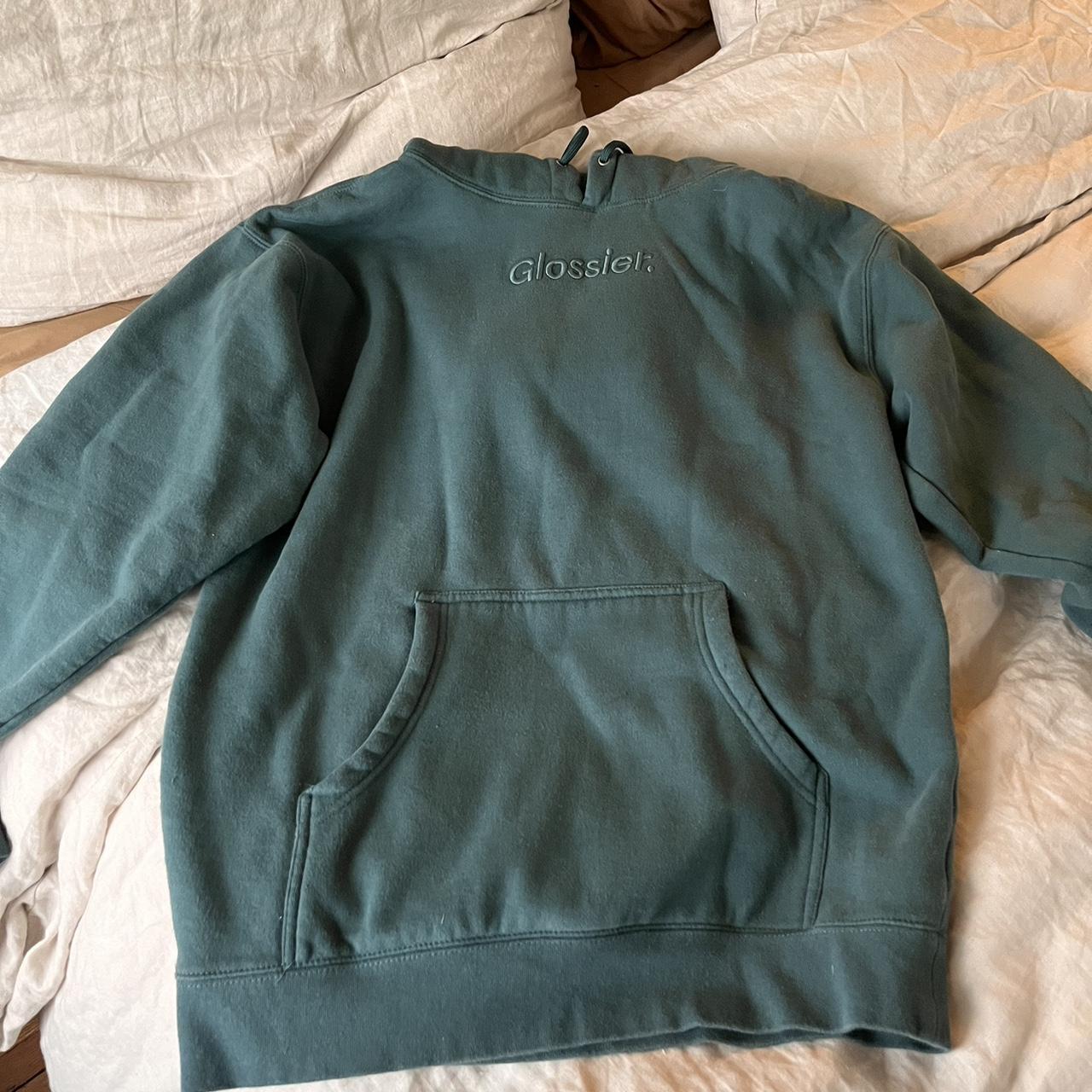 Glossier Limited Green Sweatshirt Hoodie Size... - Depop