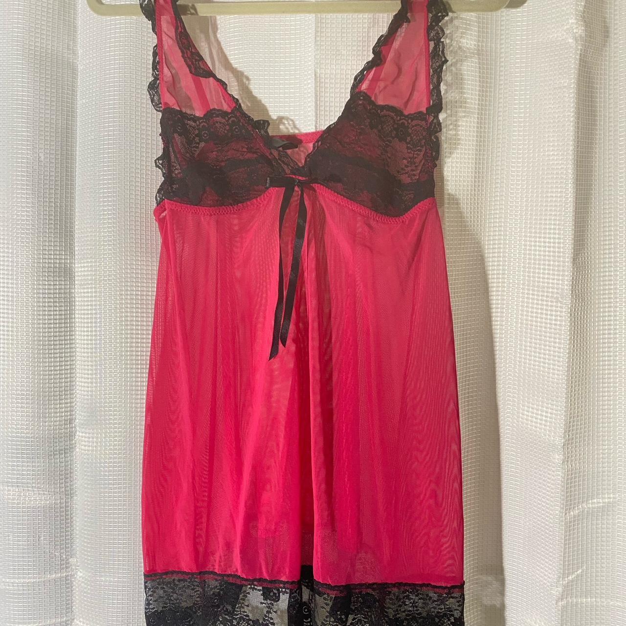 Pink Marilyn Monroe Lingerie Slip Dress with Black - Depop