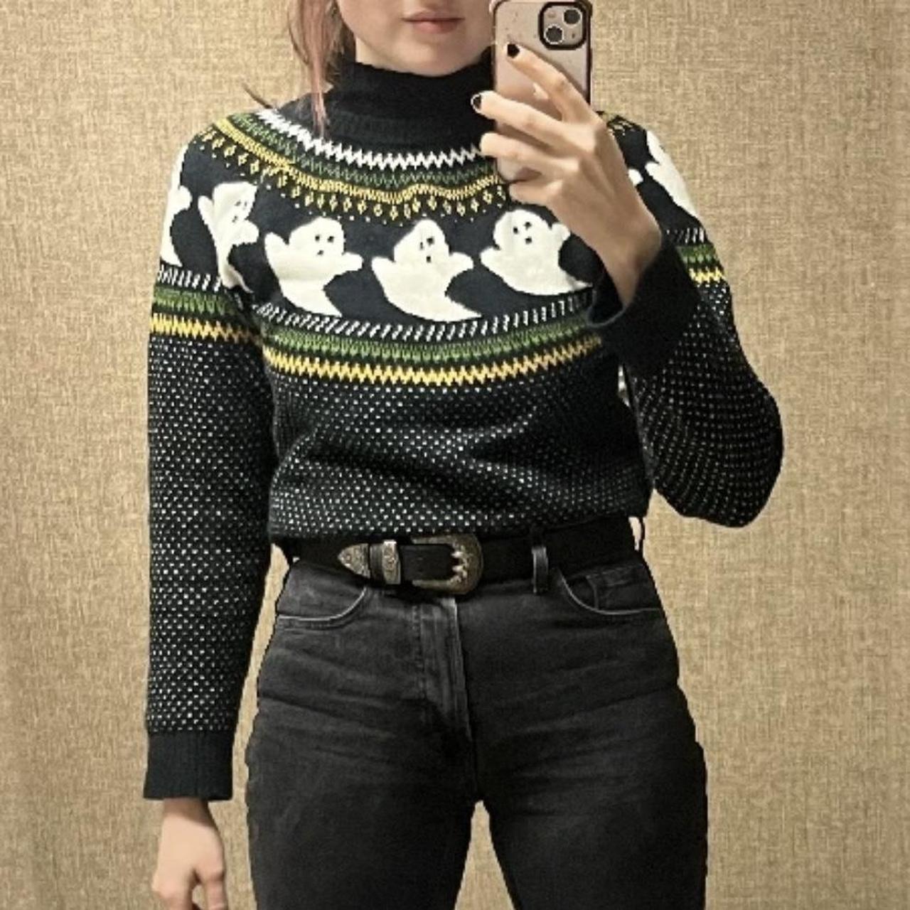 The OG Modcloth Ghost Fair Isle Halloween sweater in... Depop