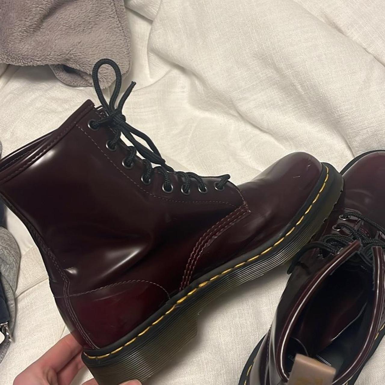 Cherry Red Vegan Leather Doc Marten Women’s 10 Depop