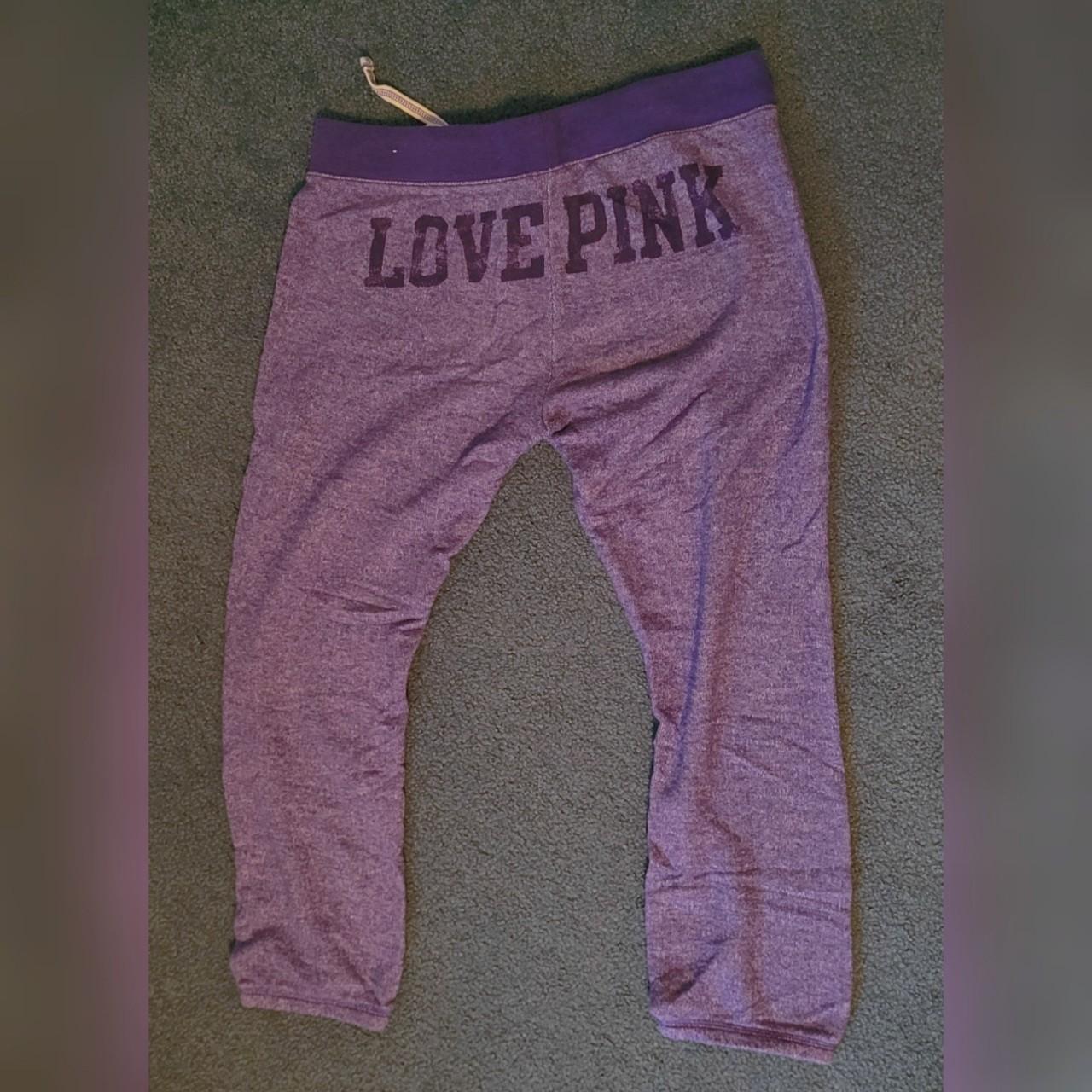 Victoria's Secret Love Pink Capri sweatpants. Color - Depop